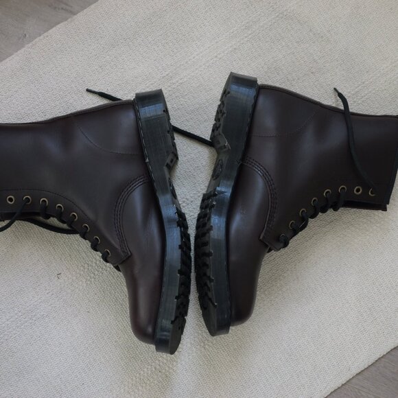 Solovair Brown Greasy 8 Eye Derby Boot - 10.5 Mens / 11.5 Womens - Picture 2 of 13